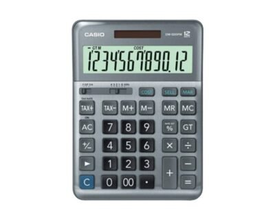 Casio Desktop Calculator Large Display Grey And Silver 14 Digit DM-1400F