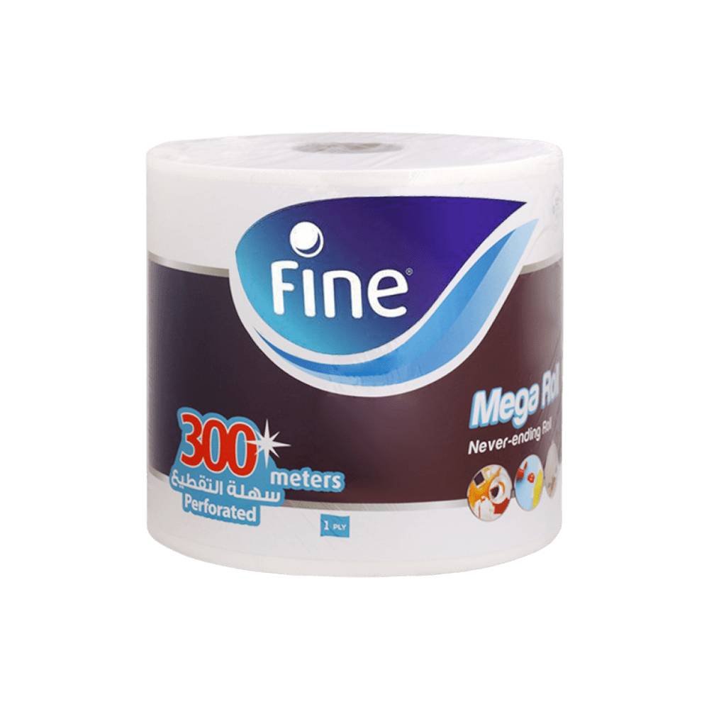 Fine Paper Towel Mega Roll 300m 1 Ply Set Of 6 Rolls