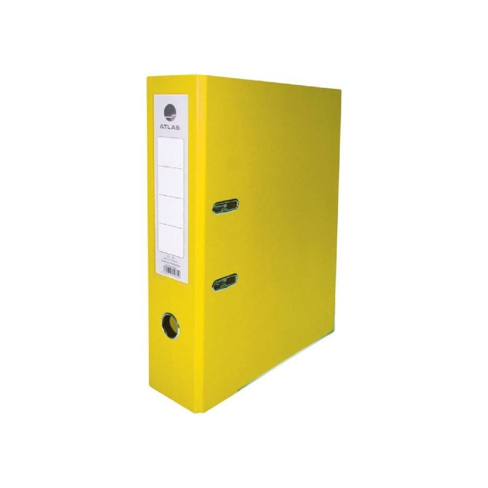 Atlas Box File 7.5cm Plastic Yellow – Pack of 30 (10×10×10cm)