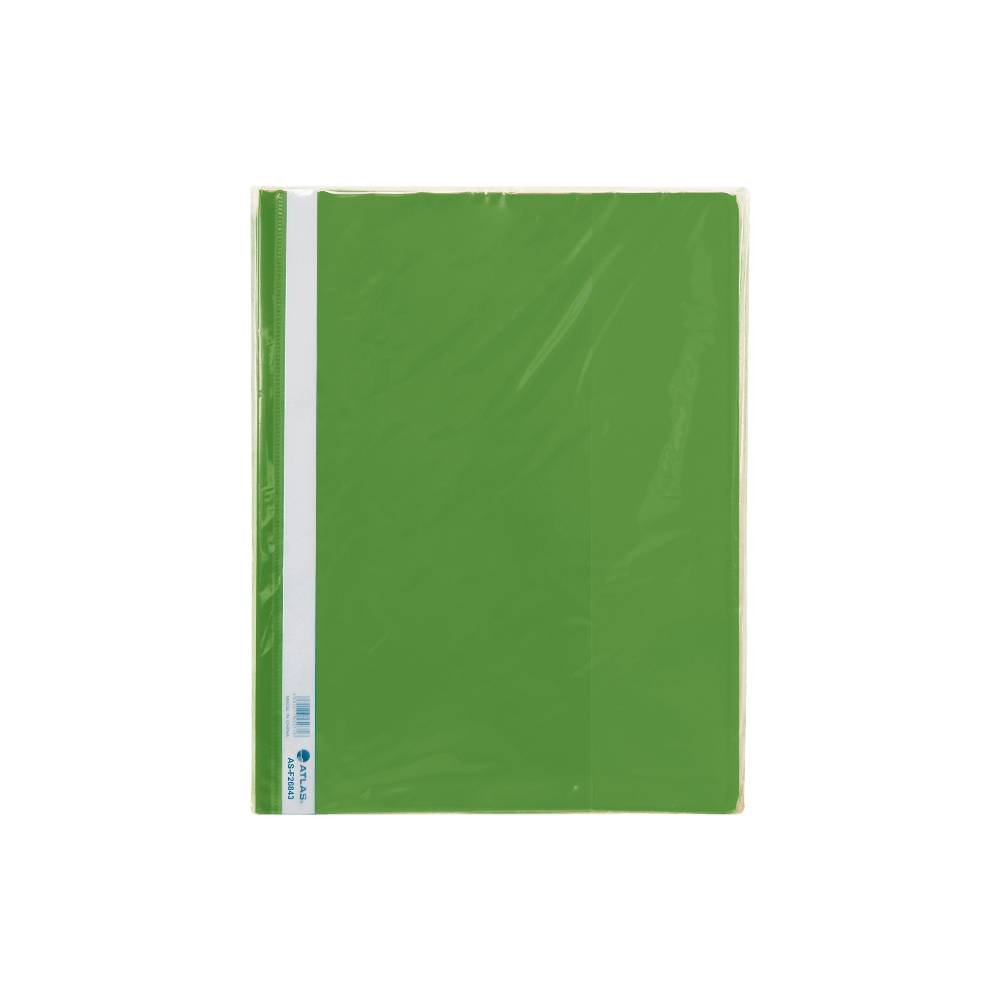 Atlas Thick Flat File A4 PP With Pocket Green