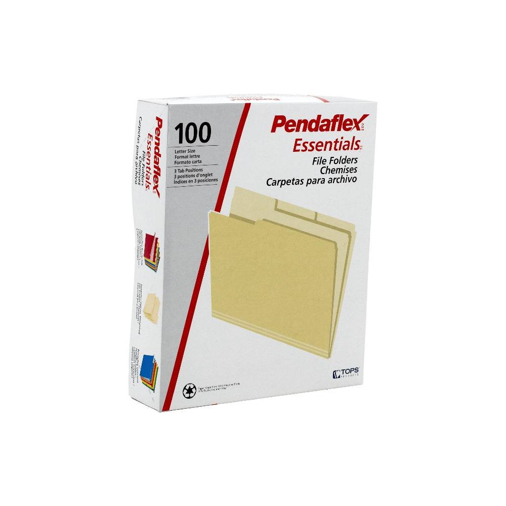 Pendaflex Manila File Folder Letter Size1/3 Tab Cut Beige Set Of 100 Pcs