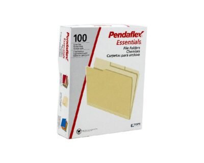 Pendaflex Manila File Folder Letter Size 1/5 Tab Cut Beige Set Of 100 Pcs