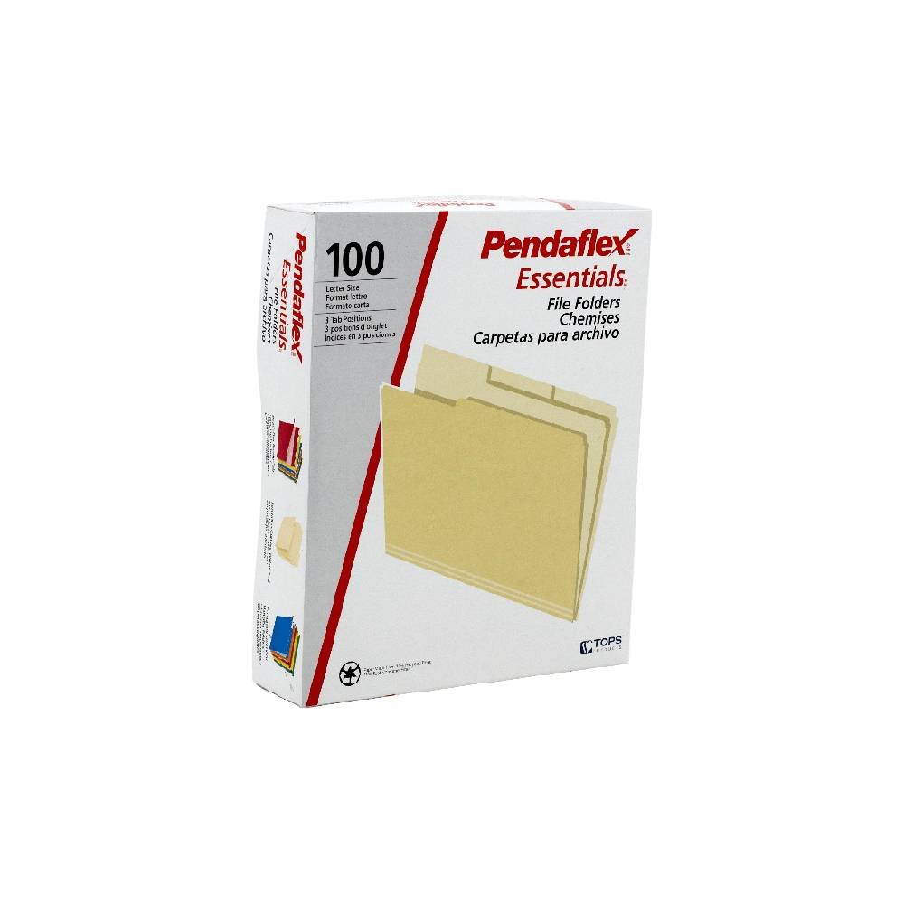 Pendaflex Manila File Folder Letter Size 1/5 Tab Cut Beige Set Of 100 Pcs