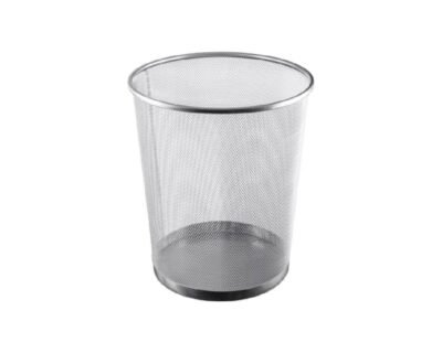 Mesh Trash Waste Bin Silver