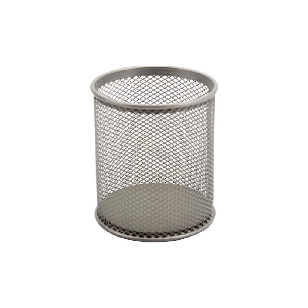 Metal Mesh Desk Cup Silver