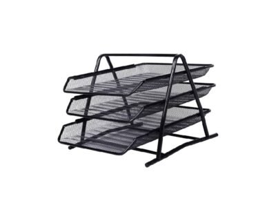 Mesh Tray A4 Black 3 Tiers