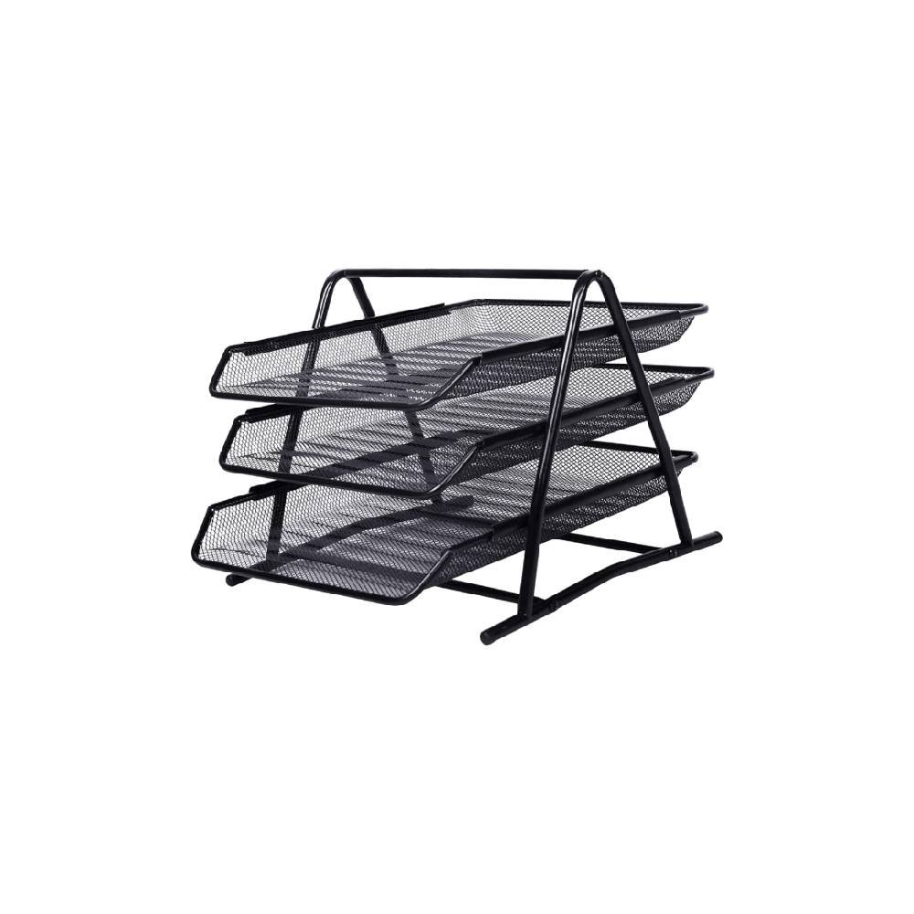 Mesh Tray A4 Black 3 Tiers