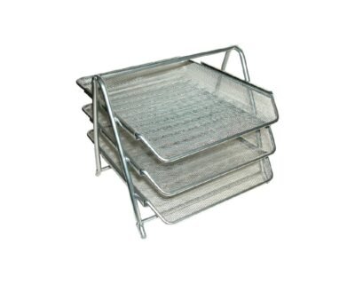 Mesh Tray A4 Silver 3 Tiers