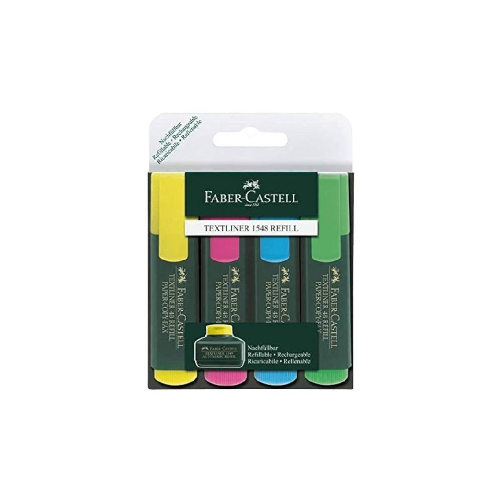 Faber Castell Highlighter Chisel Tip Assorted Color TextLiner 48 1.2 To 5mm Set Of 4 Pcs