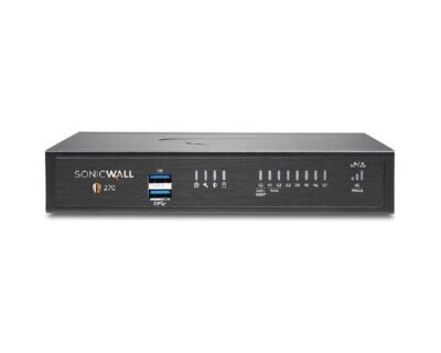 Dell SonicWall SSC-2821 TZ270 Security Appliance 750 Mbps UTM, 1-10 Users, 50 VPN, 750,000 Sessions, 8x 1GbE, 2x USB 3.0, Black