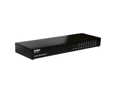 D LINK KVM-450 16-Port KVM Switch, VGA,USB Ports, Connect 16 Computers, IR Remote, 1Metal, 19Inc Rack Mount, Black