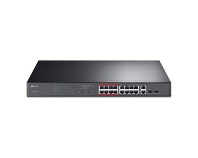 TP-Link TL-SL1218MP 16-Port 10-100 Mbps + 2-Port Gigabit Rackmount Switch with 16-Port PoE+