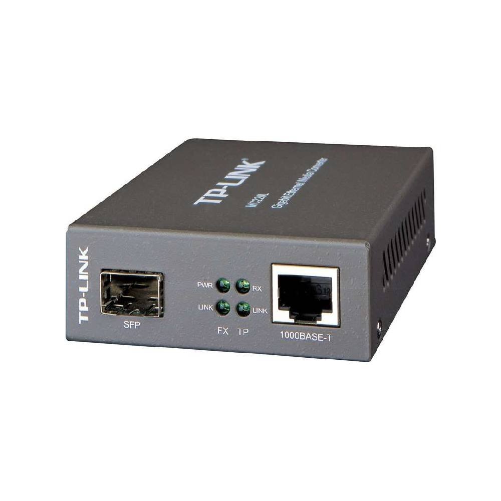 TP Link MC220L Gigabit Ethernet Media Converter, Up to 1000Mbps RJ45 to 1000Mbps SFP Slot Supporting MiniGBIC Modules