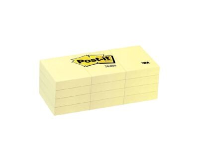 3M Post-it Stick Notes Yellow 653 1.5x2in Set Of 12 Pcsa