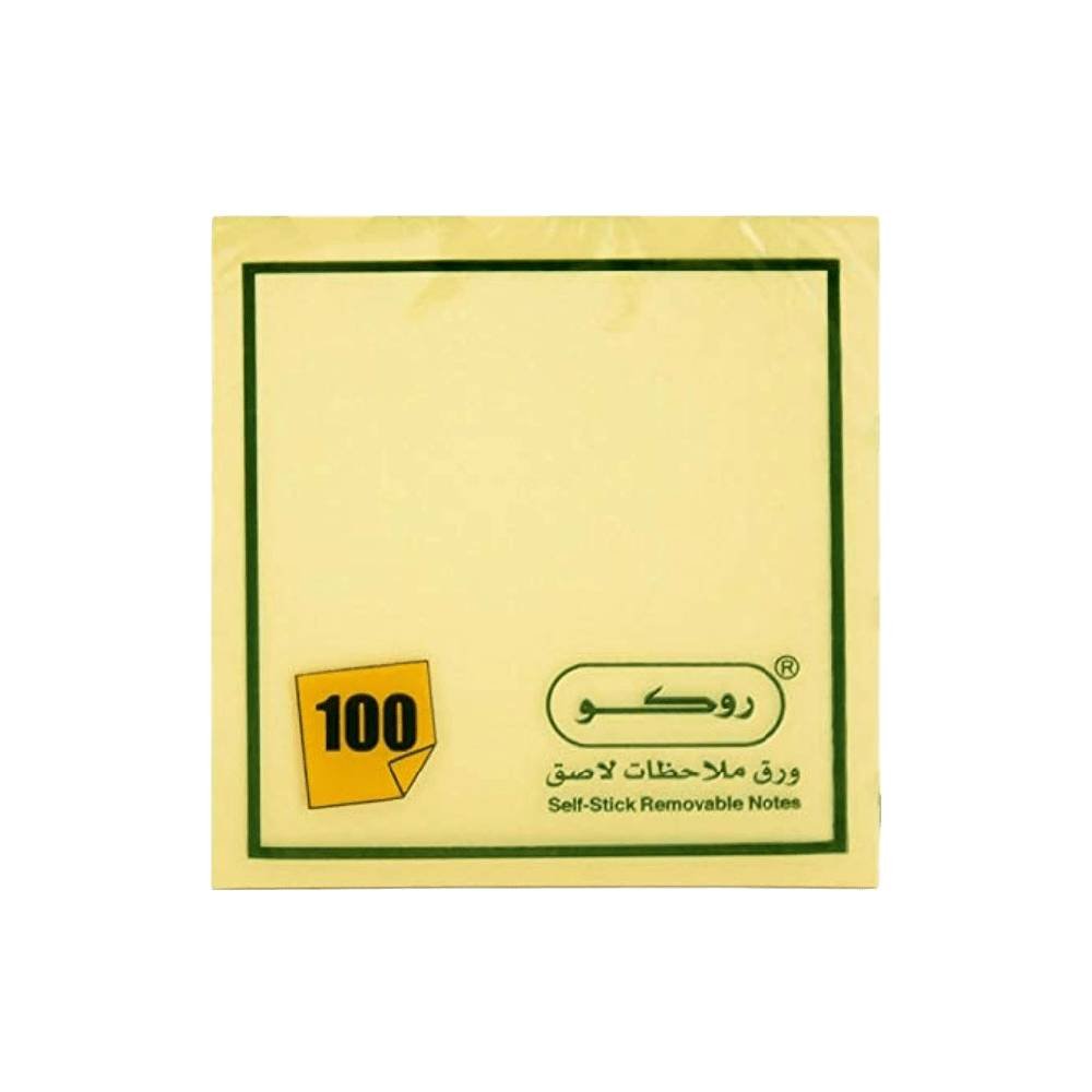 Roco Standard Self Stick Notes Yellow 3x3in 100 Notes