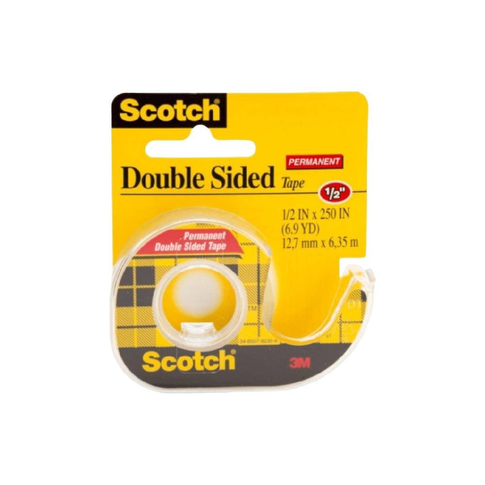 3M Permanent Double-Sided Tape Clear Scotch (0.5 x 250 in)