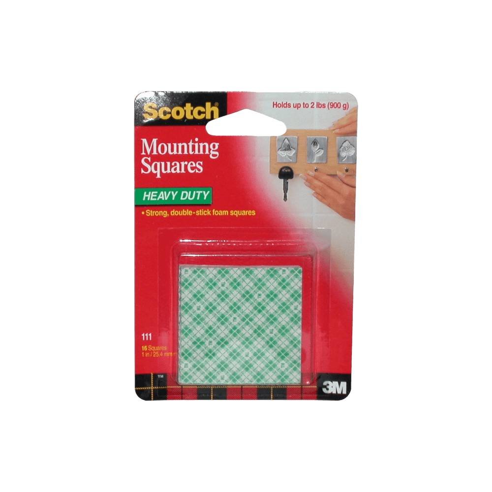 3M Scotch Mounting Squares Heavy Duty White 111 (1 x 1 in)