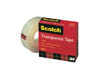 3M Scotch Plastic Tape Transparent 600 (0.75 x 1296 in)