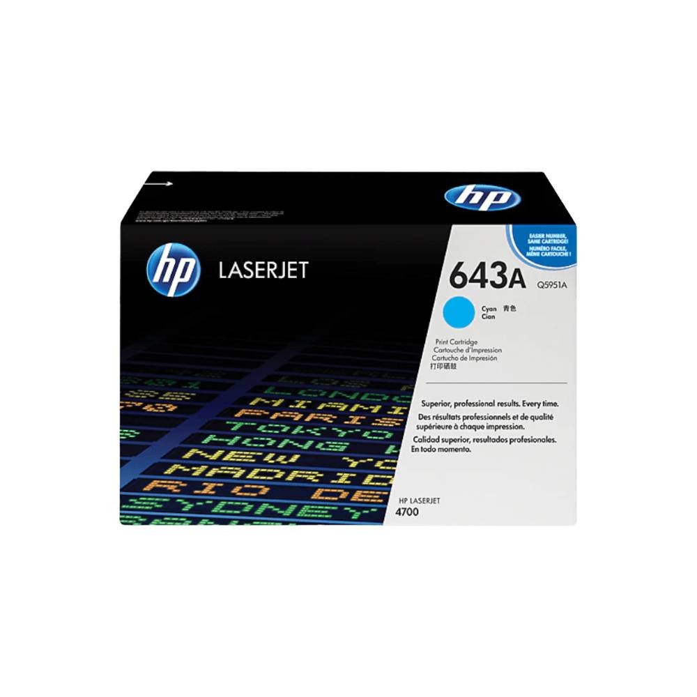 HP 643A Cyan Original LaserJet Toner Cartridge Q5951A