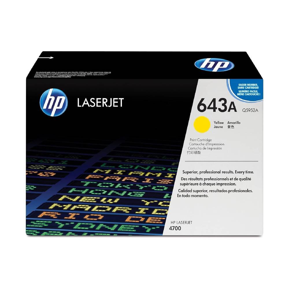 HP 643A Yellow Original LaserJet Toner Cartridge Q5952A