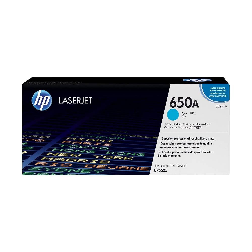 HP 650A Cyan Original LaserJet Toner Cartridge CE271A