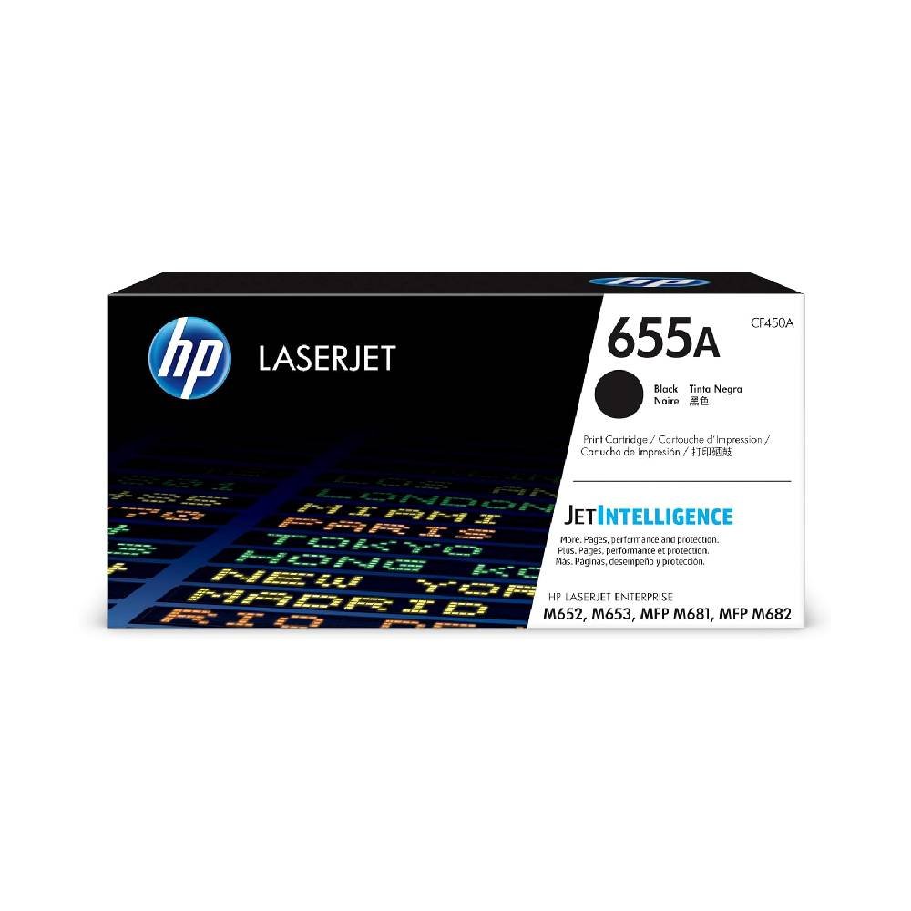 HP 655A Black Original LaserJet Toner Cartridge CF450A