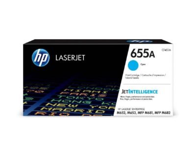 HP 655A Cyan Original LaserJet Toner Cartridge CF451A
