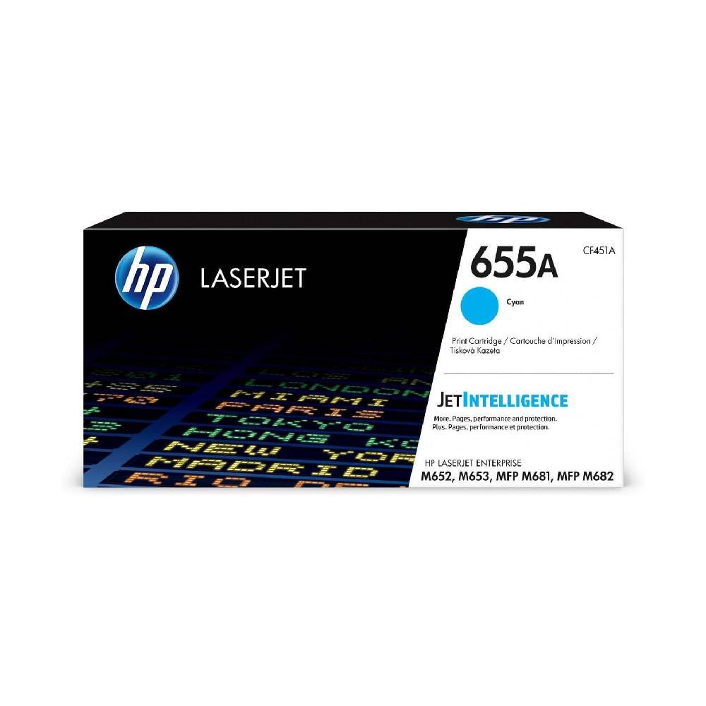 HP 655A Cyan Original LaserJet Toner Cartridge CF451A
