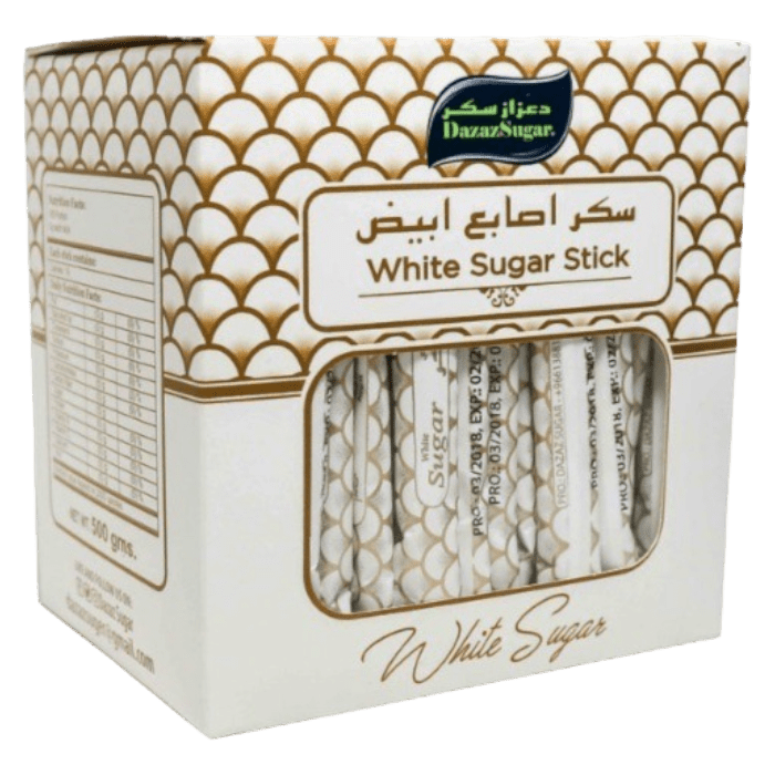 Dazaz White Sugar Sticks 5g Set Of 100 Sticks
