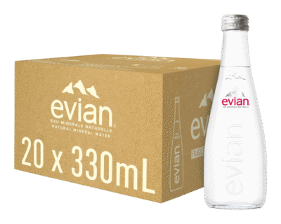 Evian Mineral Water Glass Bottle 330ml Set Of 20 Bottles
