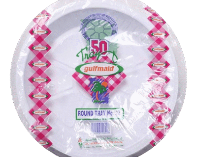Gulfmaid Plate Tray Plastic Round No.22 Box Of 500 Pcs