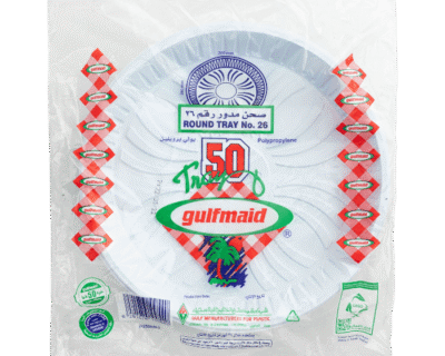 Gulfmaid Round Plastic Plate Tray No.26 Set Of 500 Pcs