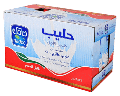 Nadec Milk Low Fat Long Life 1L Set Of 12 Pcs