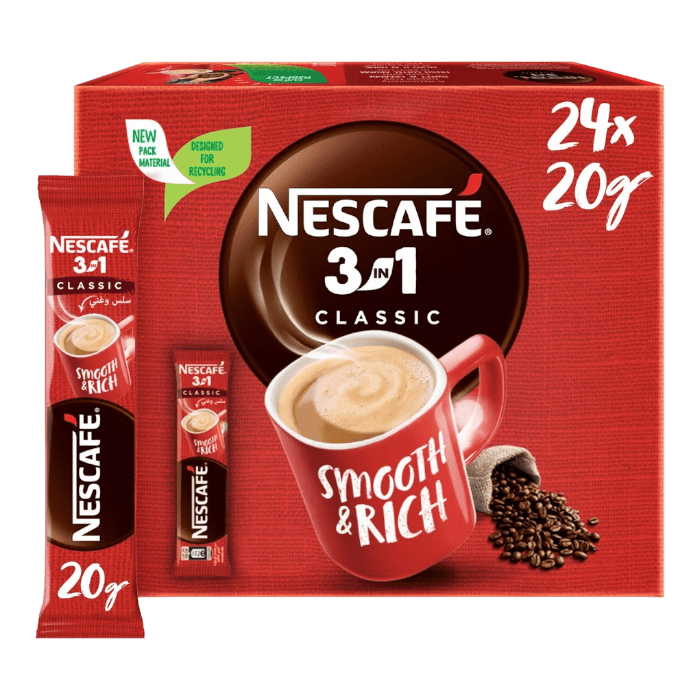 Nescafe 3in1 Instant Coffee Classic 20g Set Of 24 Pcs