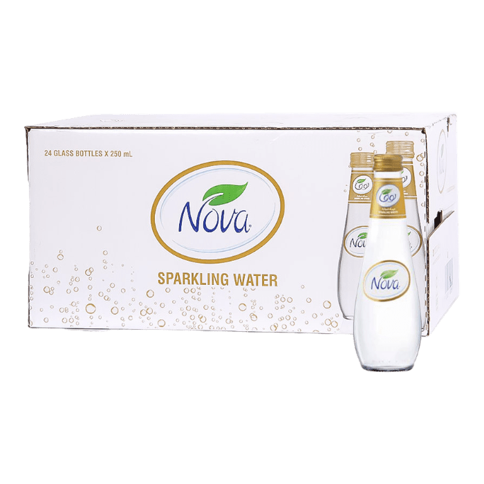 Nova Sparkling Water Glass 250ml Set Of 24 Bottles