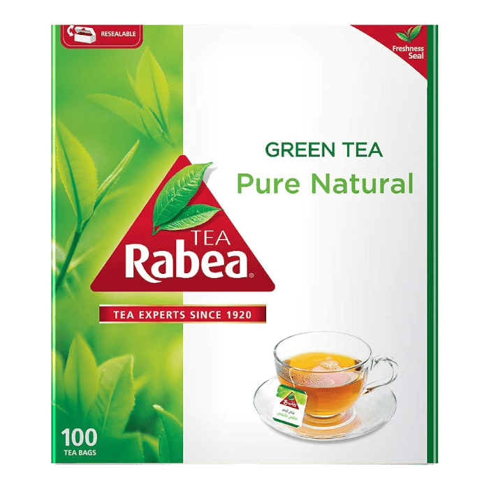 Rabea Pure Natural Green Tea Bags Set Of 100 Tea Bags